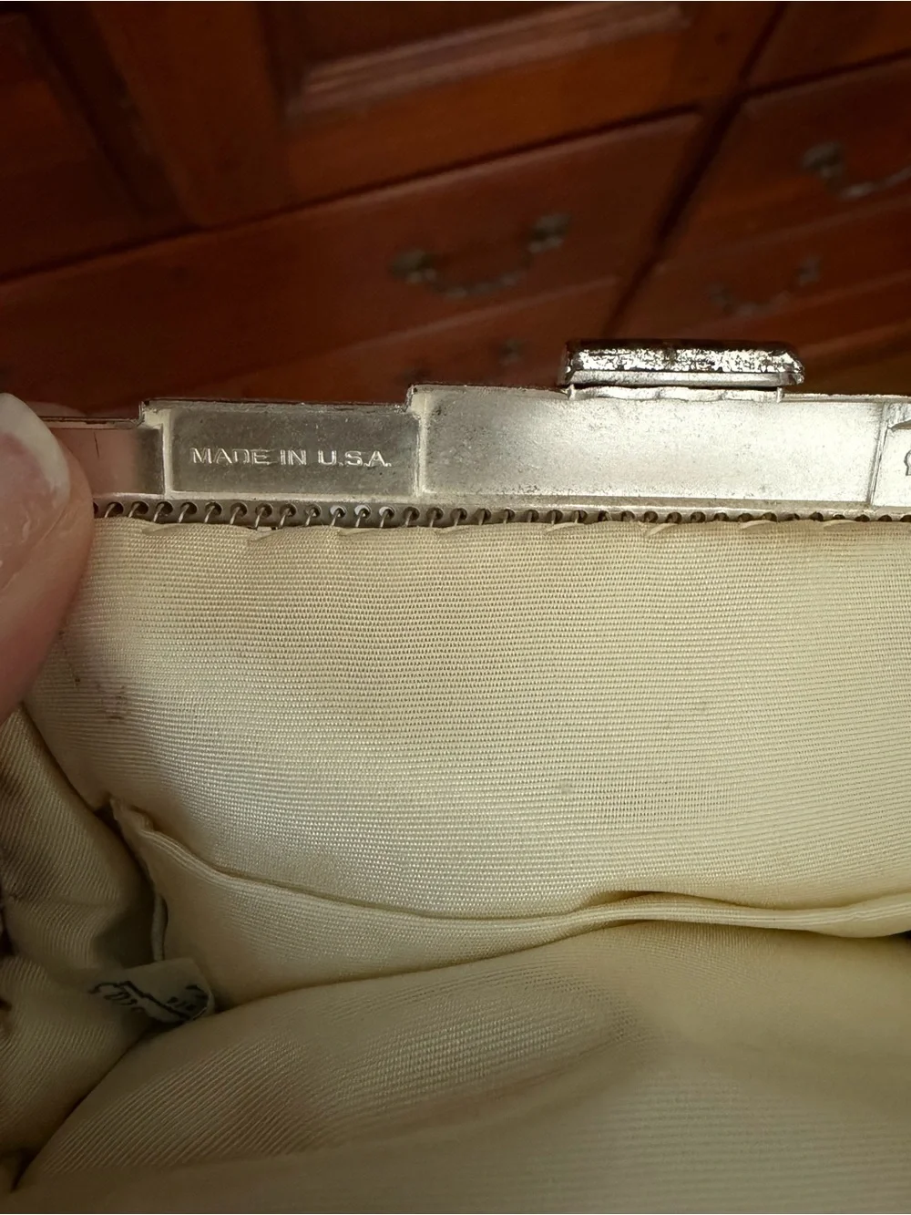 1930s Vintage Whiting & Davis Silver Crystal Mesh Evening Clutch